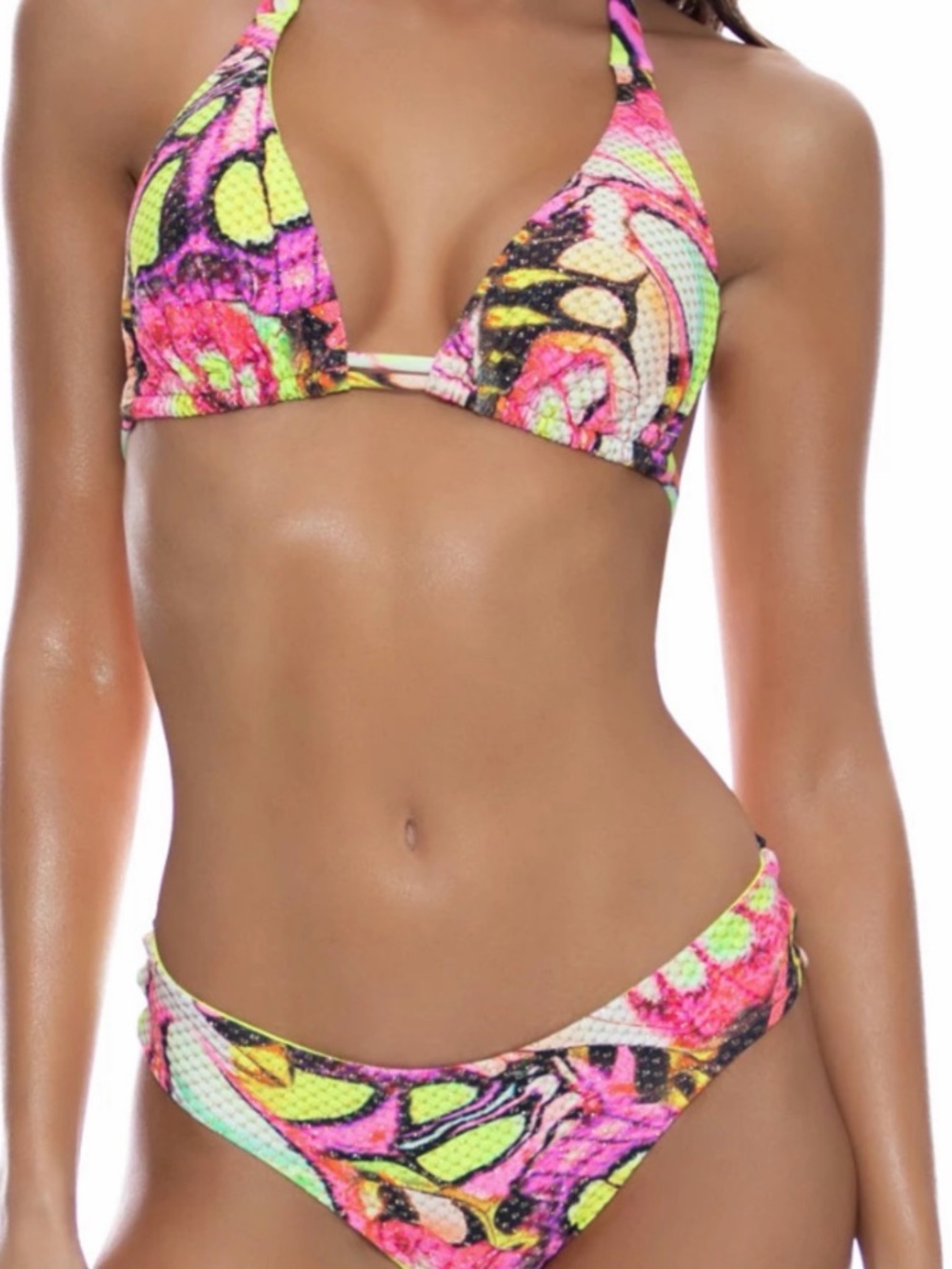 Luli Fama Neon FLUTTER Floral Triangle Bikini - Medium $204 Sold Out🌸